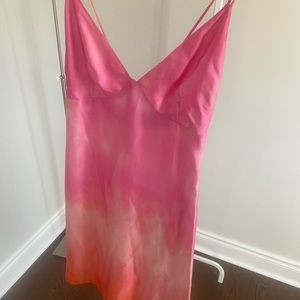 Pink silk zara dress